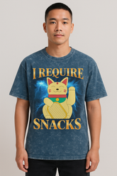 Feed me Snacks - Acid Washed Oversized Tee